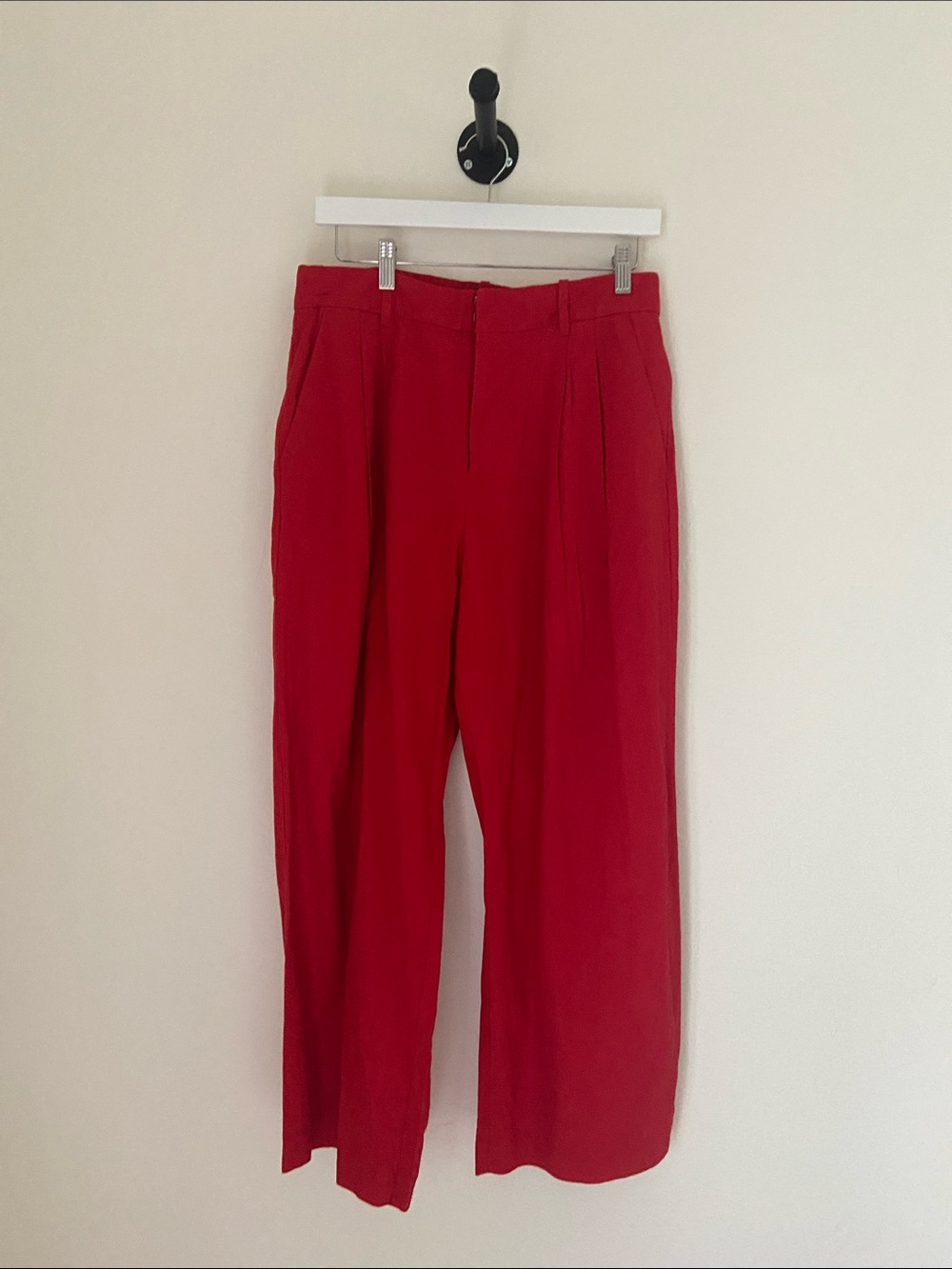 GAP | Red “365” High-Rise Linen-Blend Trousers Size 10P - Picture 7 of 7